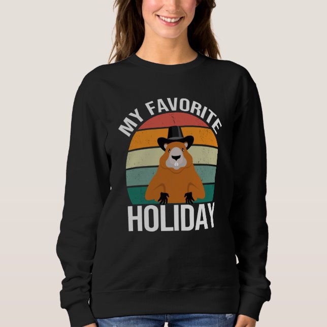 MOLETOM MY FAVORITE HOLDIDAY  GROUNDHOG DAY SUNSET RETRO (Frente)