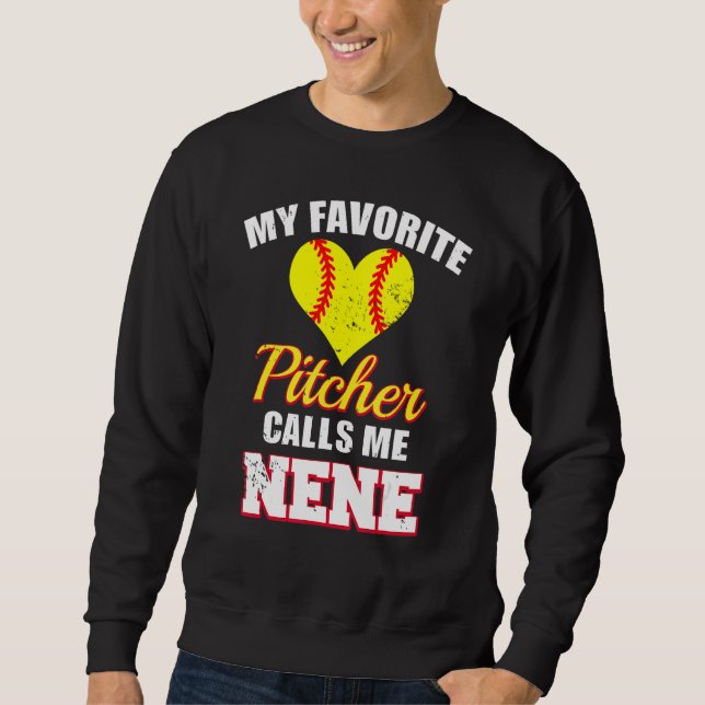 Moletom My Favorite Pitcher Calls Me Nene Pitcher Softball (Frente)