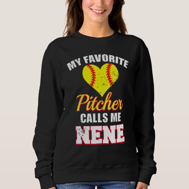 Moletom My Favorite Pitcher Calls Me Nene Pitcher Softball (Frente)
