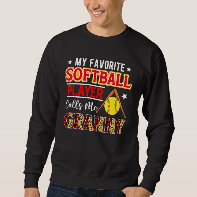 Moletom My Favorite Softball Player Calls Me Granny Mother (Frente)