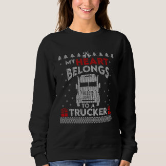 Moletom My Heart Belongs To A Trucker Teamster & Truckie