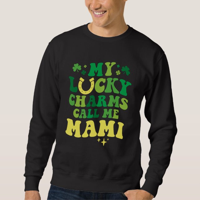 Moletom My Lucky Charms Call Me Mami Groovy St Patrick's D (Frente)