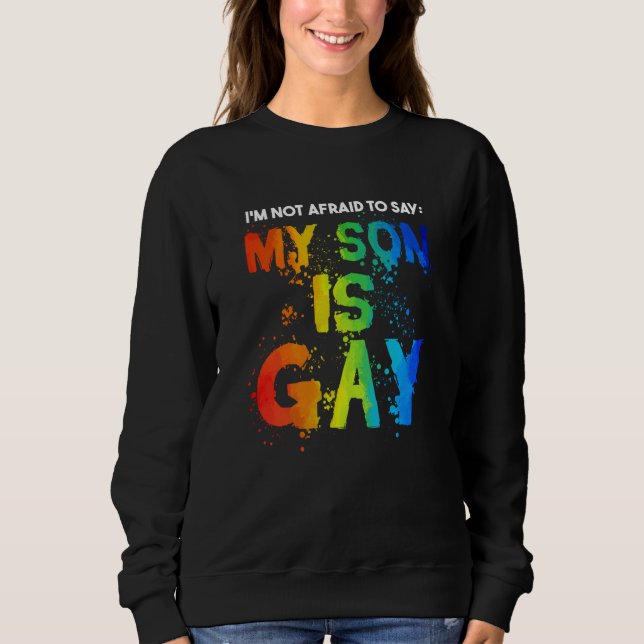 Moletom My Son Is Gay Pride Month LGBT LGBTQ Mom (Frente)