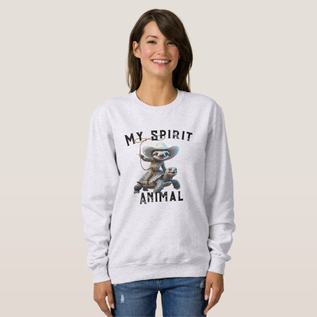 Moletom My Spirit Animal Sloth Sweatshirt - Funny Graphic! (Frente Completa)