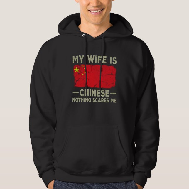 Moletom My Wife is Chinese Nothing Scares Me Husband (Frente)