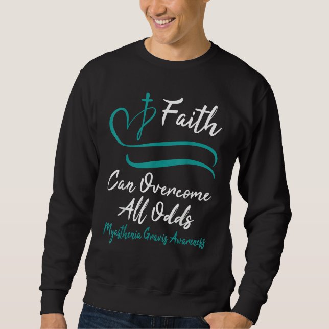 Moletom Myasthenia Gravis Awareness Teal Ribbon Christian  (Frente)