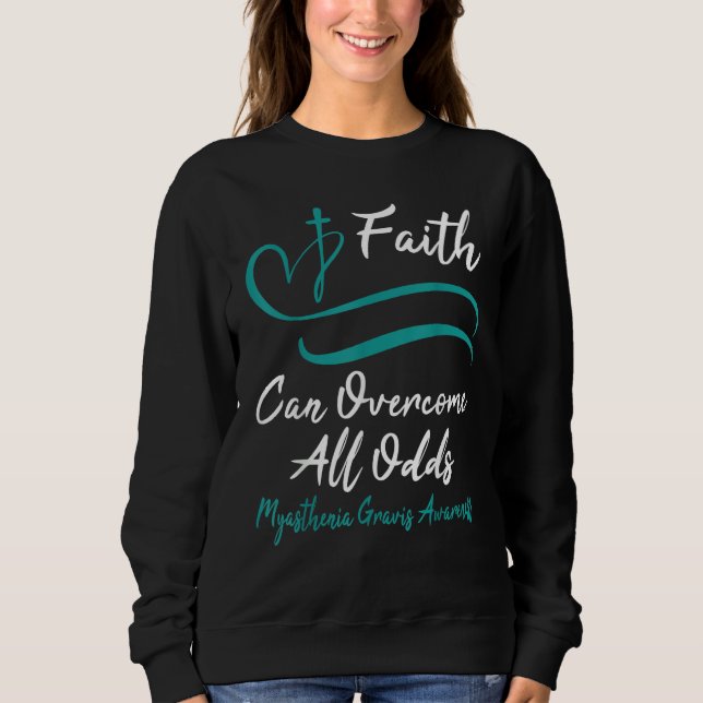 Moletom Myasthenia Gravis Awareness Teal Ribbon Christian  (Frente)