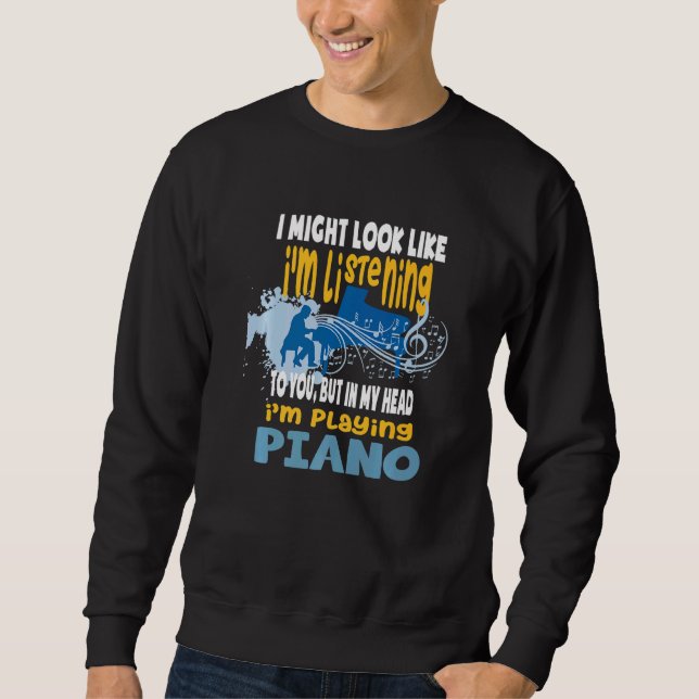 Moletom Na minha cabeça estou tocando piano (Frente)