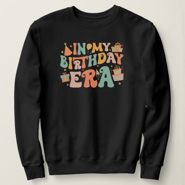 Moletom Na Minha Era De Aniversário | Folheto de Pastel (Frente do Design)