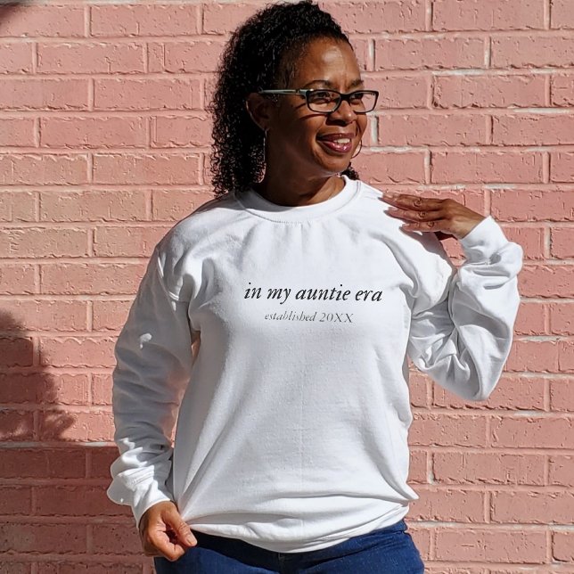 Moletom Na minha tia Era Docinho Presente para Tia Nova (In My Auntie Era Sweatshirt Gift for New Aunt)