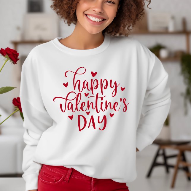 Moletom Na moda e Feliz dia de os namorados de tendências  (Stylish and Trendy Happy Valentine's Day In Red Sweatshirt)
