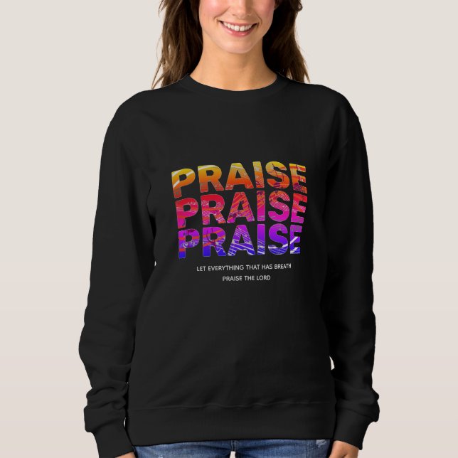 Moletom Na moda PRAISE Music Notes Christian (Frente)