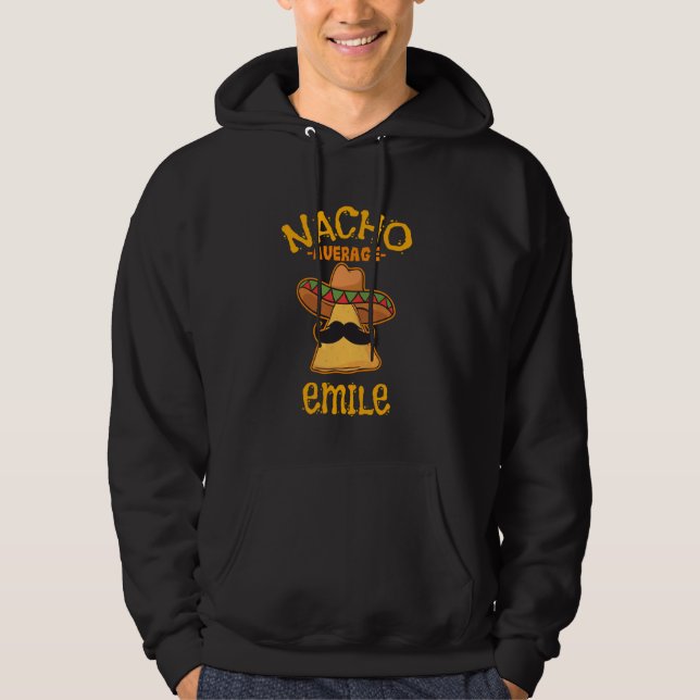 Moletom Nacho Média Emile Nome Personalizado Funny Taco (Frente)