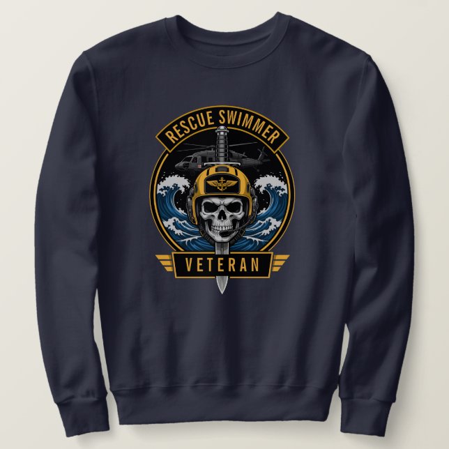 Moletom Nadador de Resgate Veterano Militar (Frente do Design)