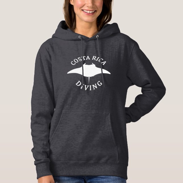 Moletom Nadar Com Manta Ray - Divisor Costa Rica Scuba (Frente)