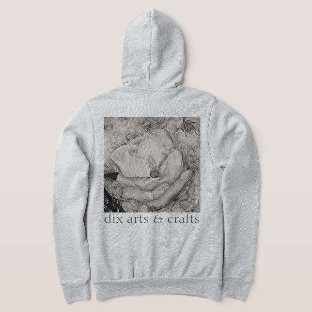 Moletom namesake magnolia, flores, tecido, algodão e mão (Postura das costas)