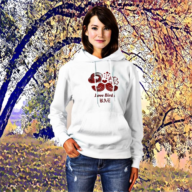 Moletom Namorada Love Birds BAE Sweetheart Classic (For Her Love Birds Hearts BAE Personalized Hoodie)