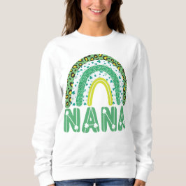 Moletom Nana Dia de São Patrício Irlandesa Avó Rainbow