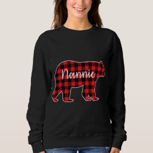 Moletom Nannie Bear Red Xadrez Família Correspondendo Nata