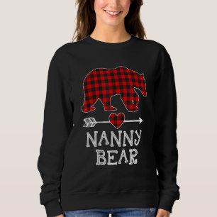Moletom Nanny Bear da Xadrez Vermelha Correspondendo à fam