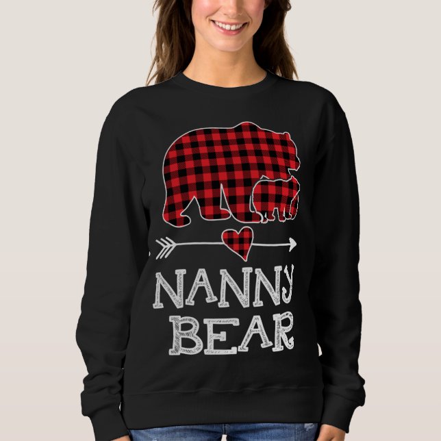 Moletom Nanny Bear Natal Xmas Pajama Red Xadrez Buffalo (Frente)