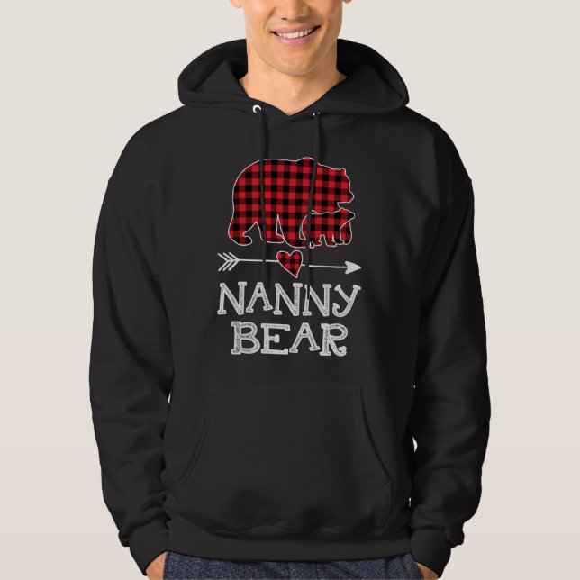 Moletom Nanny Bear Natal Xmas Pajama Red Xadrez Buffalo (Frente)