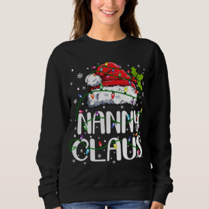 Moletom Nanny Claus Christmas Lights Pajama Family Matchin