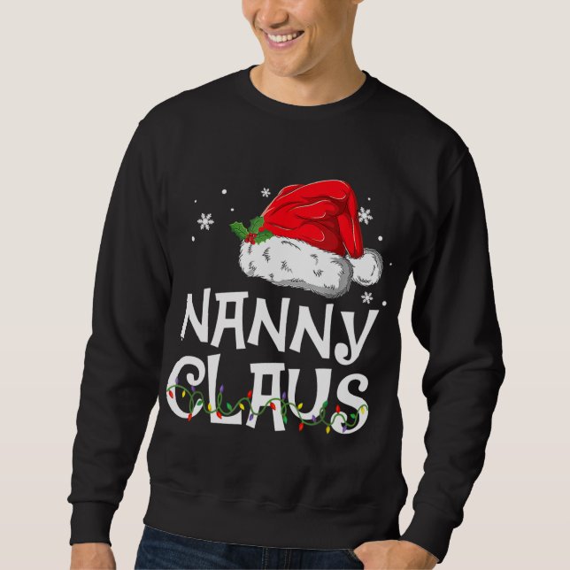 Moletom Nanny Claus Papais noeis Engraçado Natal Pajama Ma (Frente)