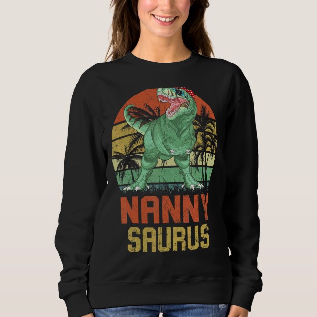 Moletom Nannysaurus Rex Dinosaur Nanny Surus Match da Famí (Frente)