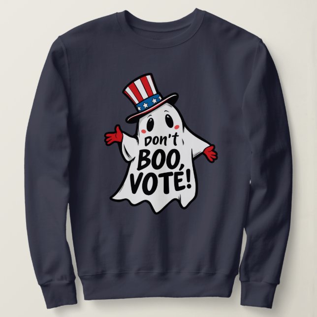 Moletom Não Boo, Vote! Diversão Política do Halloween Mash (Frente do Design)