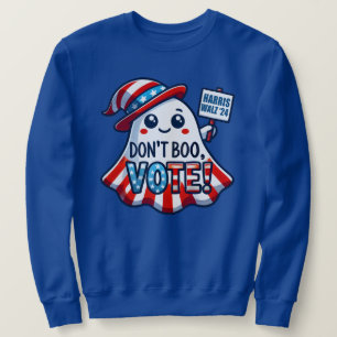 Moletom Não Boo, Vote! Harris Walz 2024 Halloween Mashup