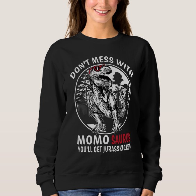Moletom Não Brinque com a Vovó Jurasskicked Momo Saurus (Frente)