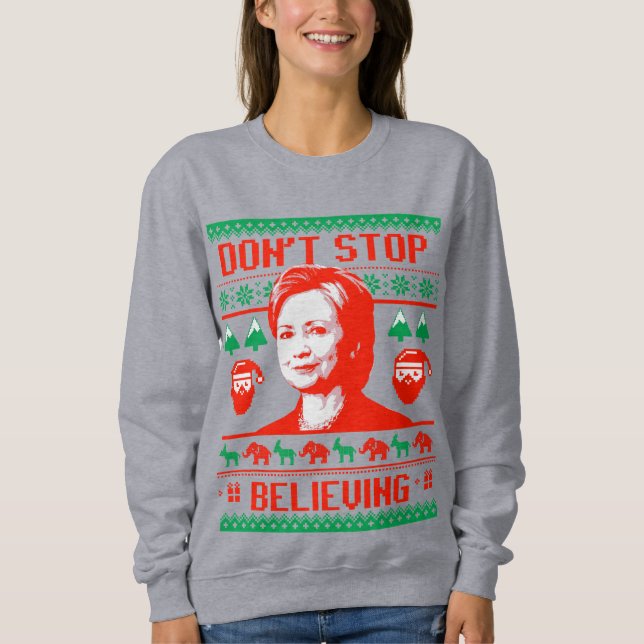 Moletom Não Deixe de Acreditar no Natal de Hillary (Frente)