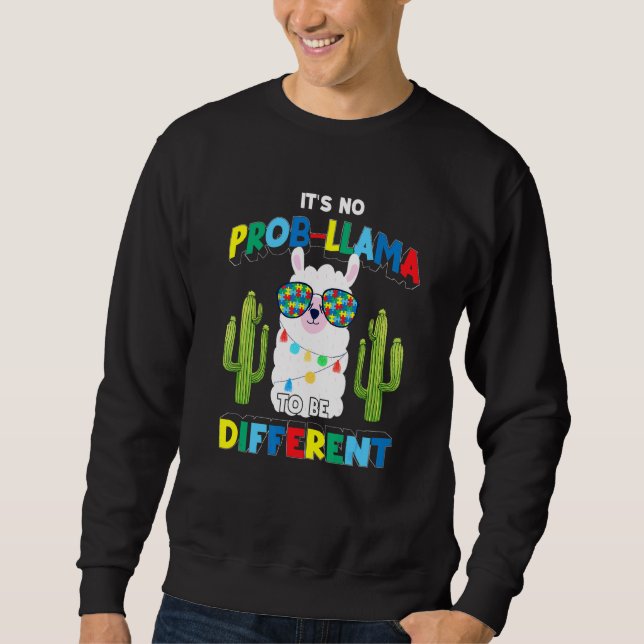 Moletom Não é Prob Lama ser diferente de Cactus Autismo A (Frente)
