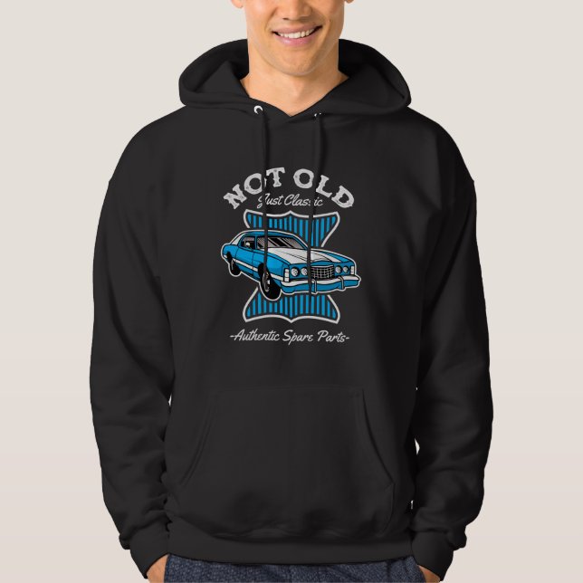 Moletom Não é velho, apenas design de carro retrô clássico (Frente)