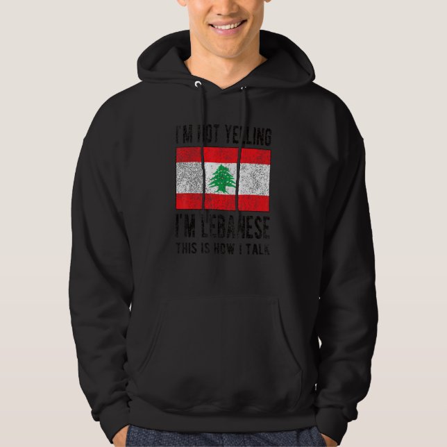 Moletom Não Gritando, sou Libanês Bandeira Libanesa Roo (Frente)