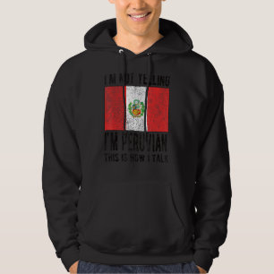 Moletom Não gritando, sou peruano que sinaliza as raízes p