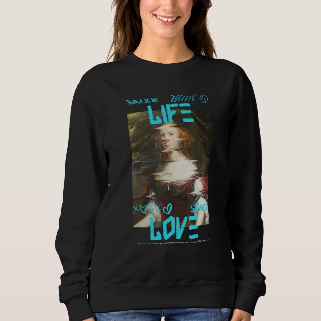 Moletom Não há LIFE sem AMOR (com retrato de Wo (Frente)