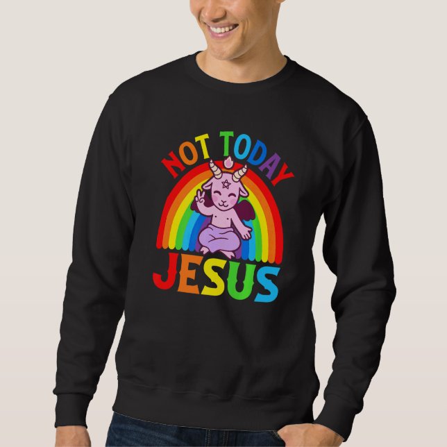 Moletom Não Hoje Jesus Sigilo Satânico Baphomet Pentagrama (Frente)