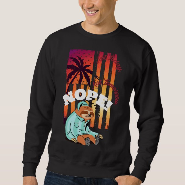 Moletom Não Hoje Não Dorme Sloth Sunset Flag (Frente)