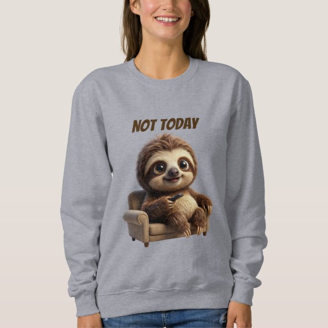 Moletom Não Hoje Sloth Relaxado (Frente)