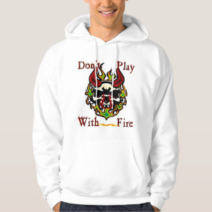 Moletom Não jogue com o Hoodie do crânio do fogo