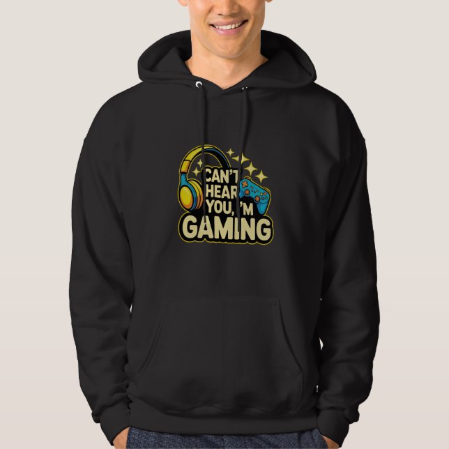 Moletom Não Posso Ouvir Você, Estou Jogando (Frente)