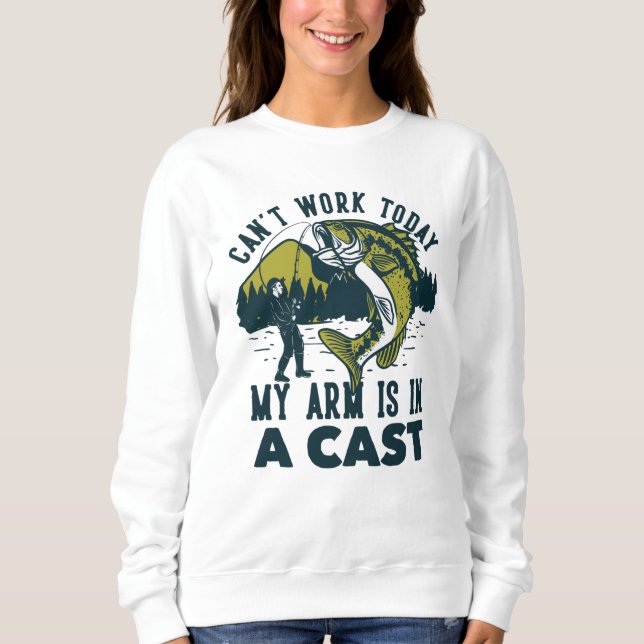 Moletom não posso trabalhar hoje meu braço num elenco (Frente)