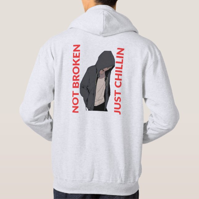 Moletom Não Quebrado. Só Relaxando – Design Divertido e Le (Verso)