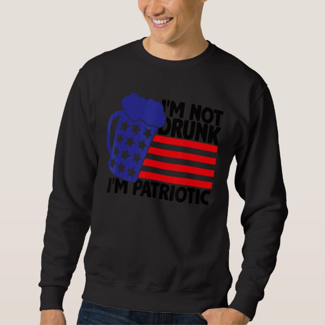Moletom Não sou Bebado de ser Patriótico 4 de julho (Frente)