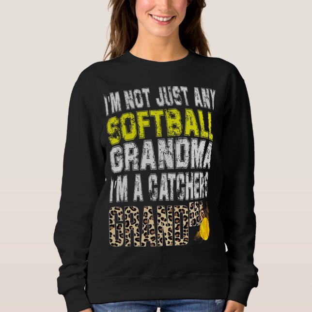 Moletom Não sou qualquer vovó de softball. Sou de catcher. (Frente)