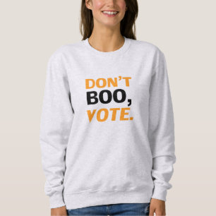 Moletom "Não vaias, vota" preto, cor de laranja, branco, 