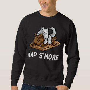 Moletom Nap S'more Marshmallow Camper Cat Camping Campfire