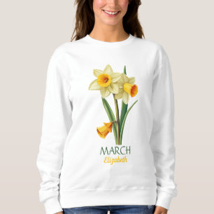 Moletom Narciso Personalizado de Aniversário de Março Flor
